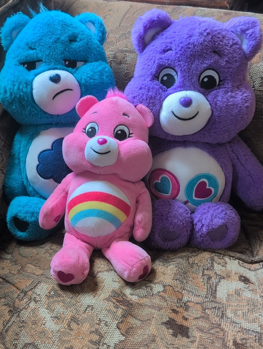 Care Bears Plush Trio - Blue, Pink, Purple